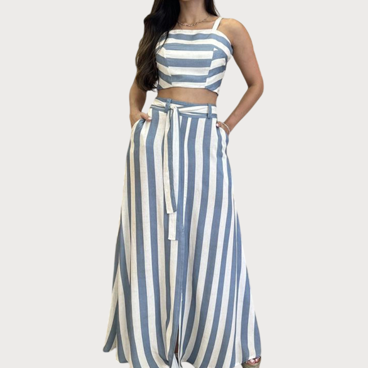 VENSK | Ensemble Confortable À Rayures Pour Femme